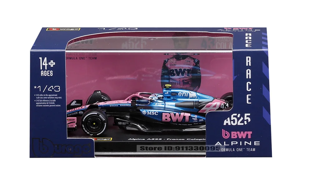 Bburago 1:43 2025 F1 BWT Alpine Formel-1-Team # 10 Pierre Gasly # 43 Franco Colapinto Legierungsauto Druckguss-Modell Spielzeug Sammlerstück – Detail 12