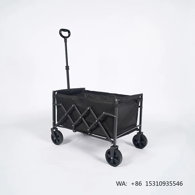 Portable Foldable Four-Wheel 4-Inch Trolley Wagon for Outdoor Camping Shopping Tools & Industrial Use with OEM Customization