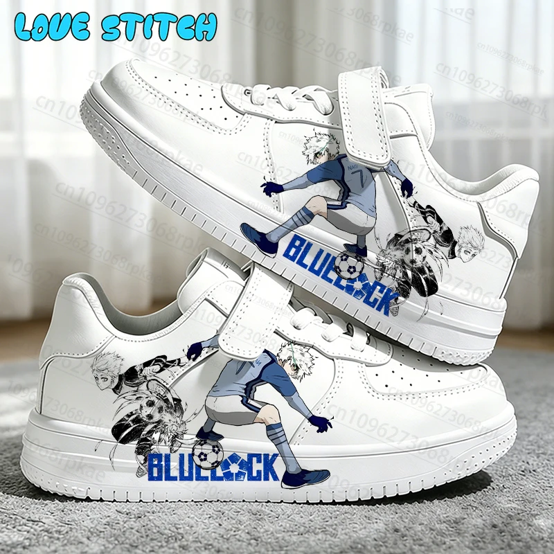 

7-18 Year Old BLUE LOCK Nagi Seishiro Parent Child Shoes Woman Lace Up White Parity Simple Boys Girls Leisure Shoes Gift