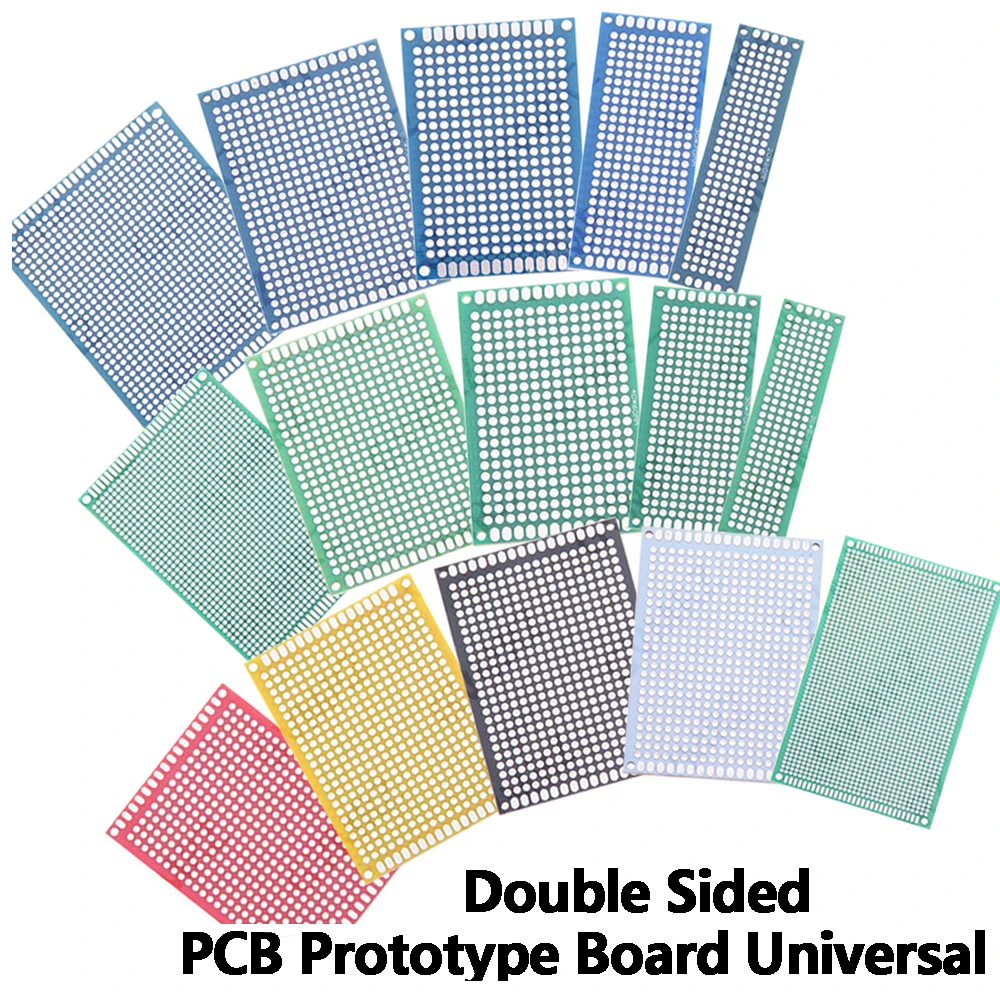 Double Sided PCB Prototype Board Universal Through Hole Perfboard Assorted Sizes and Colors for DIY Electronics 2x8cm/3x7cm/8x12