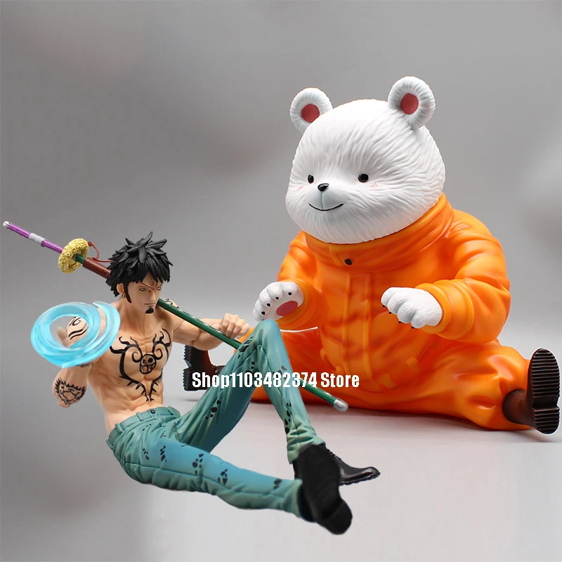 

Anime Kawaii Bepo Statue One Piece Figure BT Oka Shichibukai Trafalgar Law Bepo Bear Action Figure Toy Sitting PVC Model Dolls