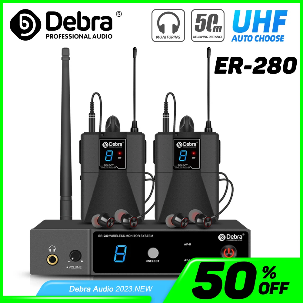 Debra ER-280 UHF In Ear Monitor Wireless System 500~700 mHz With Multiple Transmitter For Small Concerts And Home Theater.