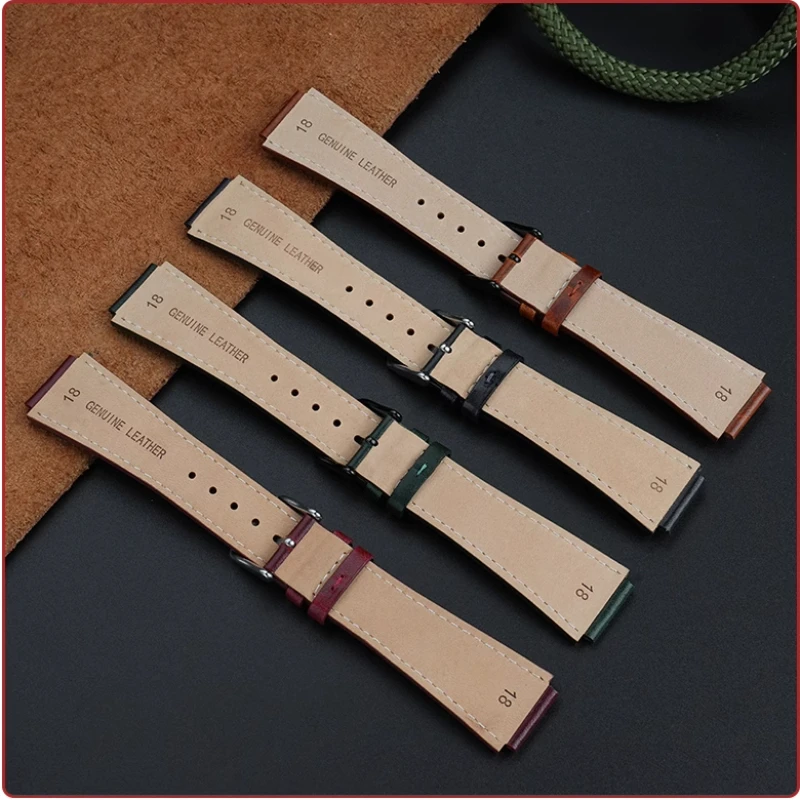 Retro Genuine Leather Strap For Casio AE-1200 /1300 A158W A159 A168 W-216h AE1200 Convex Mouth Vintage Watch Band Bracelet 18mm view 6