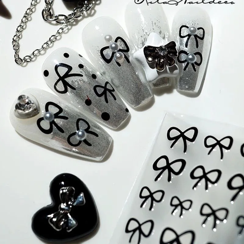 5pcs Mini Bow Stickers Kawaii Colorful Ribbon Bowknot Decals DIY Camera Phone Case Decorations Stickers Adhesive Decals