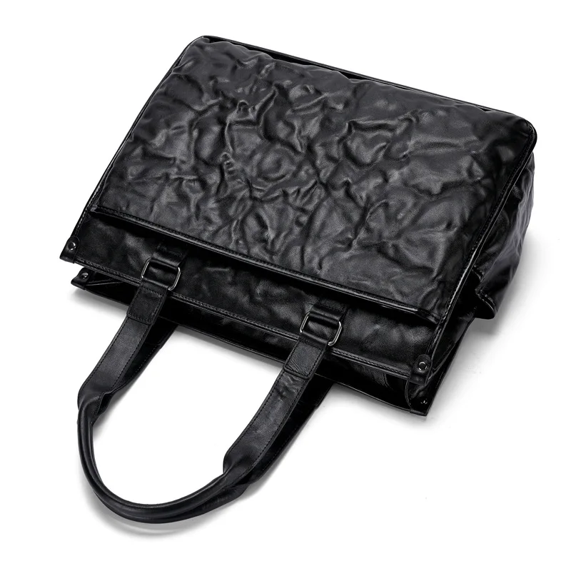 Top Layer Cowhide New Men's Handbag Large Capacity High-end Genuine Leather Tote Luxury Bag Briefcase Dropshipping Brief Case