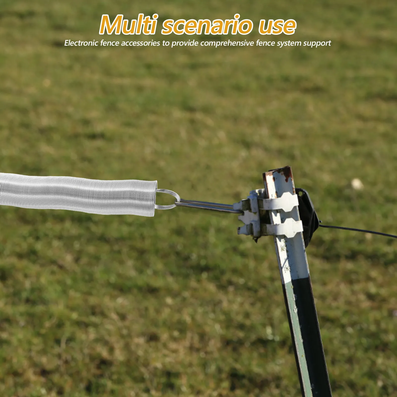 

Stainless Steel Electric Fence Spring Replacement Gate Livestock Fence Accessory Robust Tension Spring for Pasture and Field