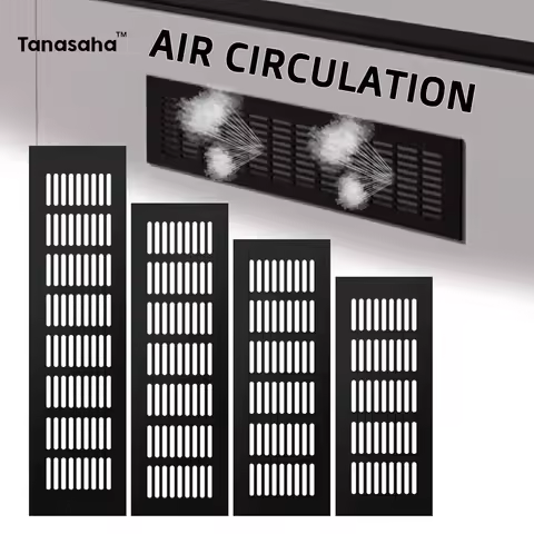 Aluminium Alloy Core Vents Rectangular Ventilation Grille Vents Black Silvery Wardrobe Shoe Cabinet Ventilation Grid Closet