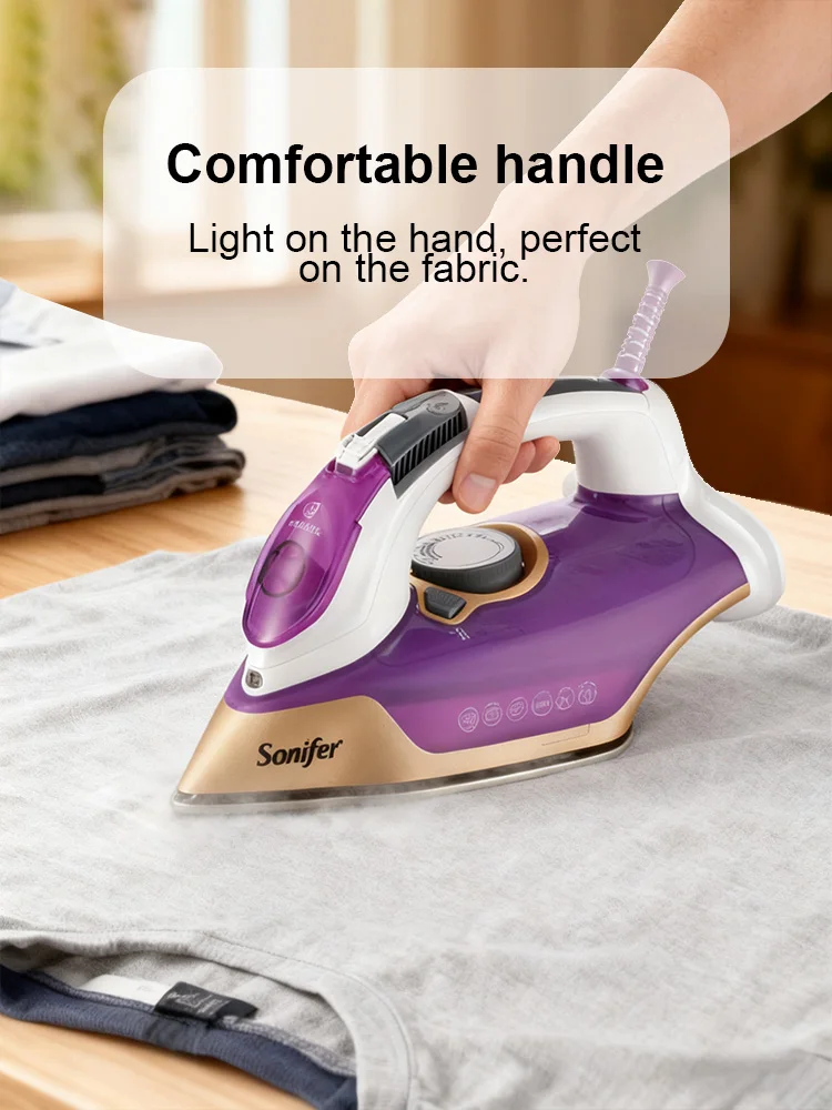 مكواة بخار قوية Sonifer بقدرة 3100 وات SF-9096، بخار عالي 45 جم/الدقيقة، قاعدة سيراميك، انفجار عمودي، خزان 350 مل، تنظيف ذاتي #5