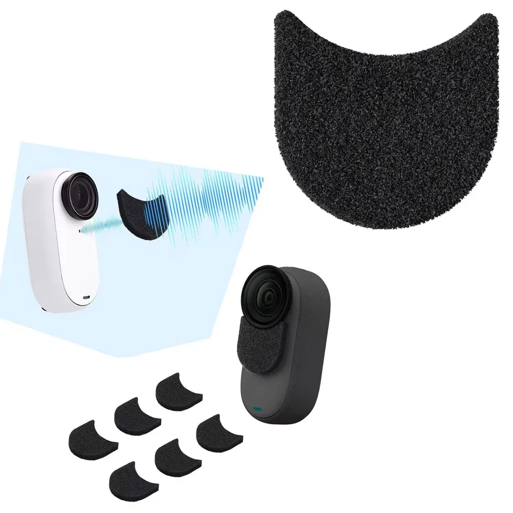 

Mic Wind Muff 6pcs for Insta360 GO 3/GO 3S Reducing Wind Noise Black Noise Reduction and Windproof Cotton Pads