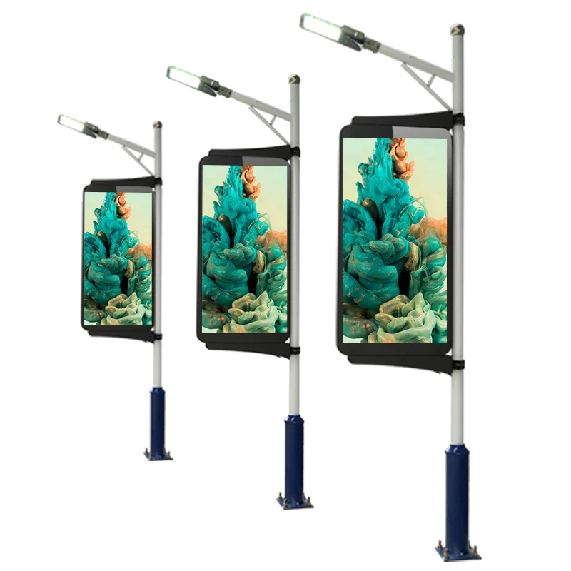 High Quality Outdoor Waterproof P6 WIFI 3G 4G Outdoor Street Lighting Pole Advertising Display Led Screen