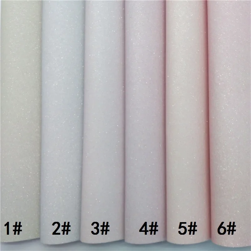 Pastel Colors Fine Glitter Leather Faux Fabric Vinyl with Twill Backing Glitter Sheets for Bows Earrings 21X29CM MB475