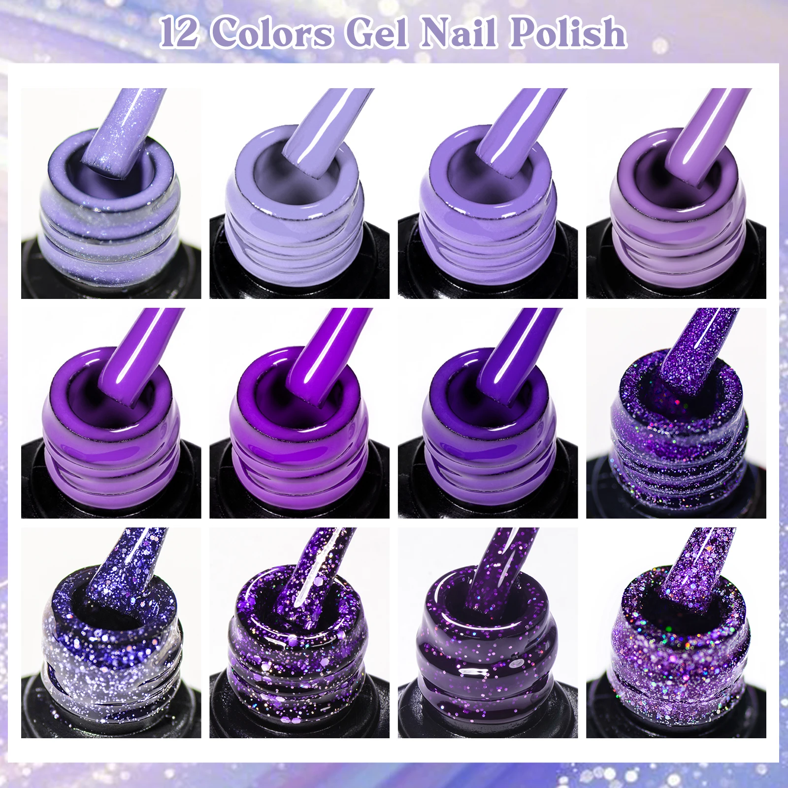 12 st Paarse Nagel Gel Polish Set TPO HEMA Gratis UV LED Curing Semi Permanente Salon Kwaliteit Vernis voor Vrouwen meisjes DIY Manicure