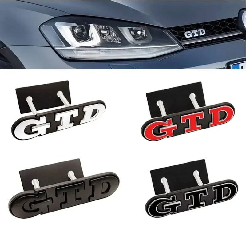 3D Metal Front Grille GTD Logo Emblem Rear Trunk Badge Stickers For Volkswagen VW Golf 2 4 5 6 7 R MK2 MK3 MK4 Car Accessories