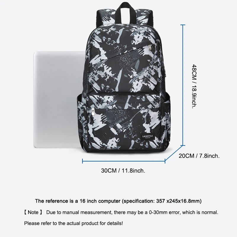 Backpack For Boys Girls Waterproof teen School Bags Kids Large capacity Bookbag Lightweight Camo Black 2024 Model