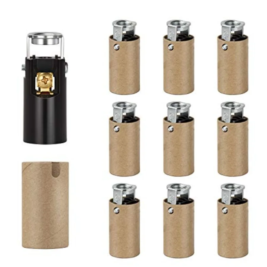 

E12 LED Light Bulb Socket, Candelabra Base Socket Replacement, Chandelier Candle Lamp Holder Parts with Cardboard Insulator, Ke