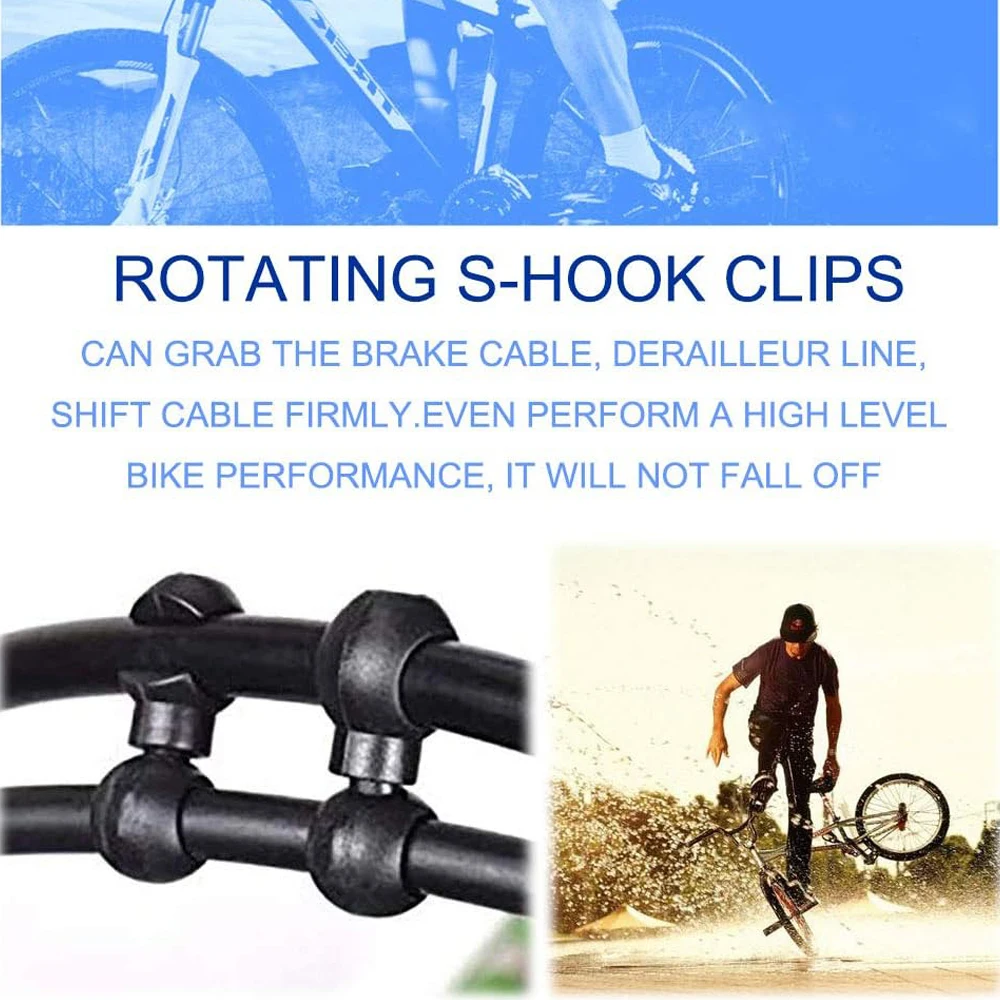 Bicycle Brake Gear Cable S Style Buckle Hose Guide Black Cross Line Clip Ring Clasp Cycling Accessories for Road Bike