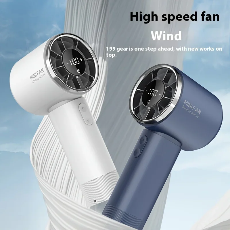 1PC 3600mAh Handheld Portable Fan Rechargeable Pocket Fan Portable Air Cooling Mini Fan USB For School, Outdoor Use, Camping,