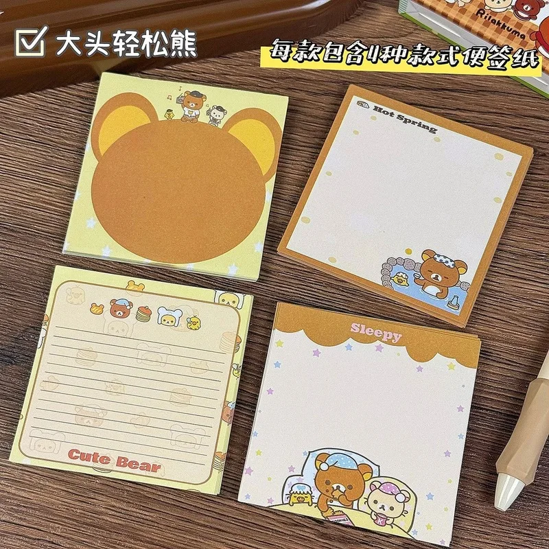 Rilakkuma Kartun Lucu Lembaran Catatan Tebal Khusus Belajar Siswa Nilai Estetika Tinggi Hati Gadis Lembaran Catatan Super Tebal Post-It