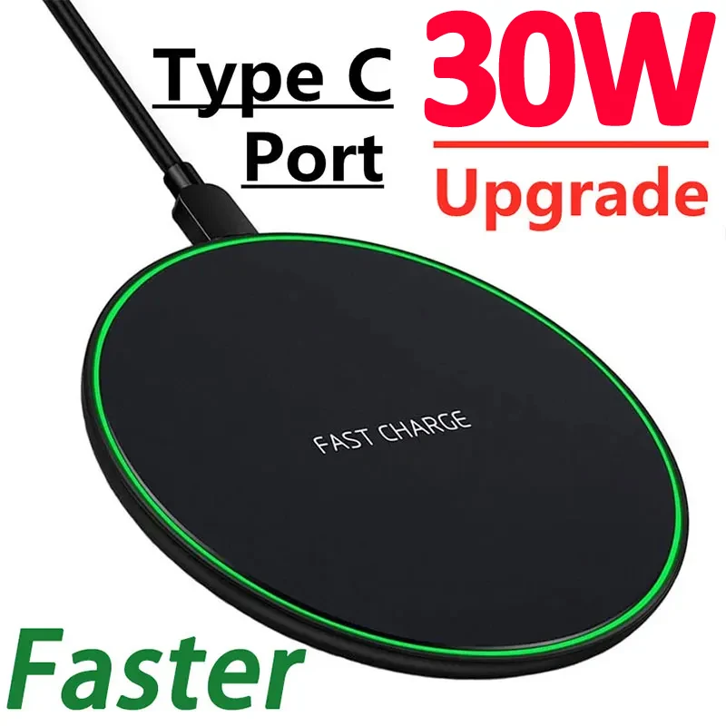 

30W Wireless Charger Pad for iPhone 15 14 13 12 11 Pro Max X Samsung Xiaomi Phone Chargers Induction Fast Charging Dock Station