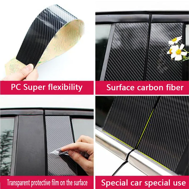 Car PC Material Pillar Post Cover Door Trim Window Molding Sticker Plate 8pcs For BMW X6 XDrive 2014 2015 2016 2017 2018 2019
