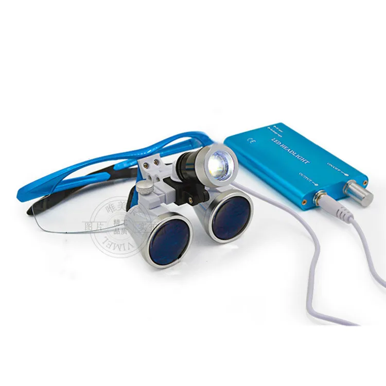 

den tal 2.5X 3.5X Surgical Loupes with LED Magnification Binocular Optical Loupes 5 co lor Option