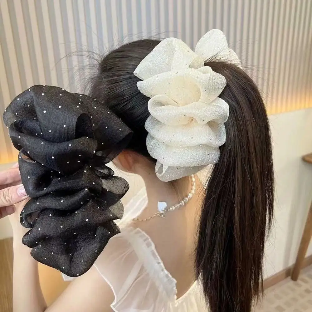 Princess Style Large Hairpins Dot Ponytail Holder Plastic Hairgrips Women Hair Clips Korean Shark Clip Bow Hair Claw Bowknot