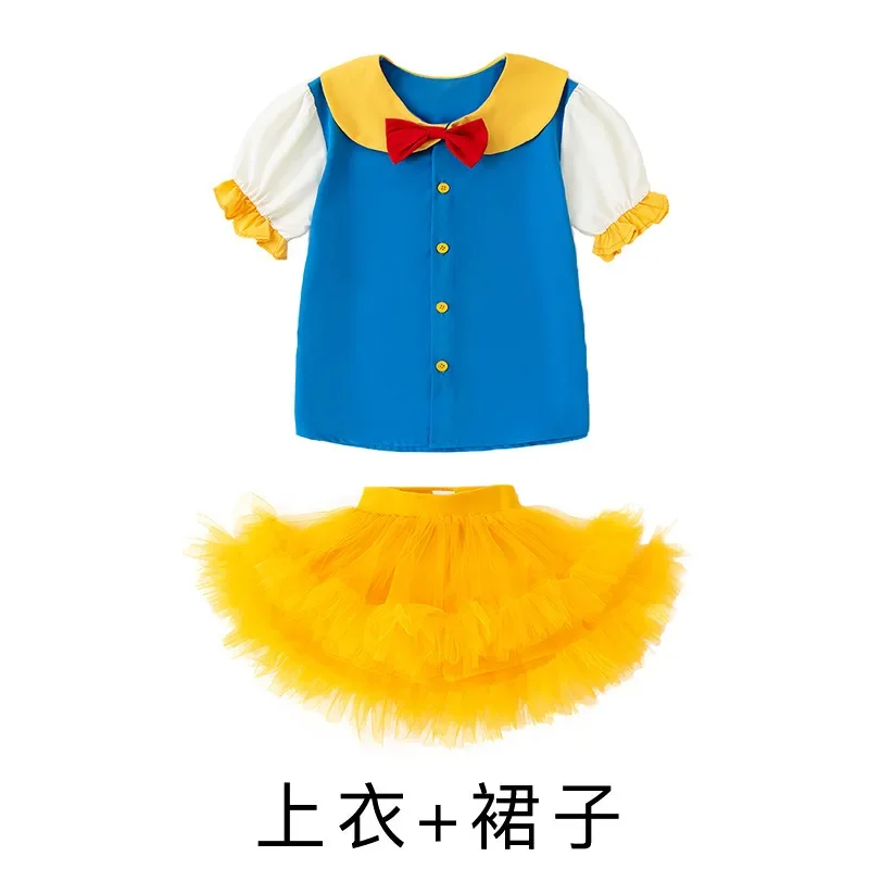 Tenue de scène pour spectacle de poèmes de remise de diplôme pour enfants, uniforme de chorale d'été pour enfants, ensemble chemise à manches courtes et jupe-pantalon