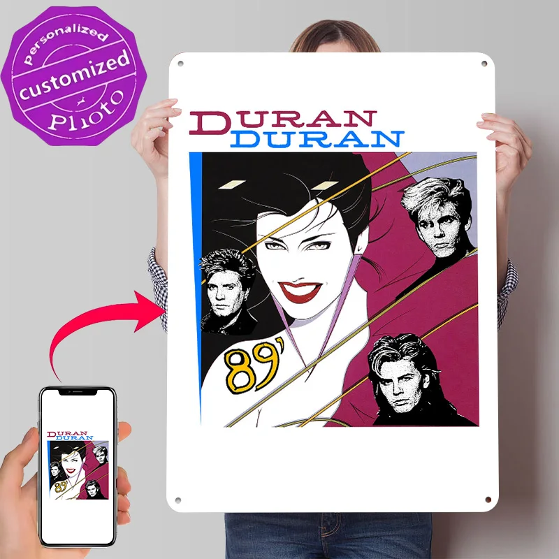 Póster con Textura Impresa en 3D de la Portada del Álbum de 1989 de Duran Duran, Arte de Pared Personalizado, Letreros Metálicos Retro para Decoración de Baños, Habitaciones y Casas