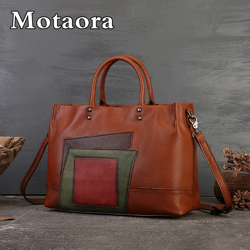 MOTAORA 2024 New Luxury Designer Purses And Handbags For Women Genuine Leather Shoulder Bag Handmade Vintage Ladies Hand Bags