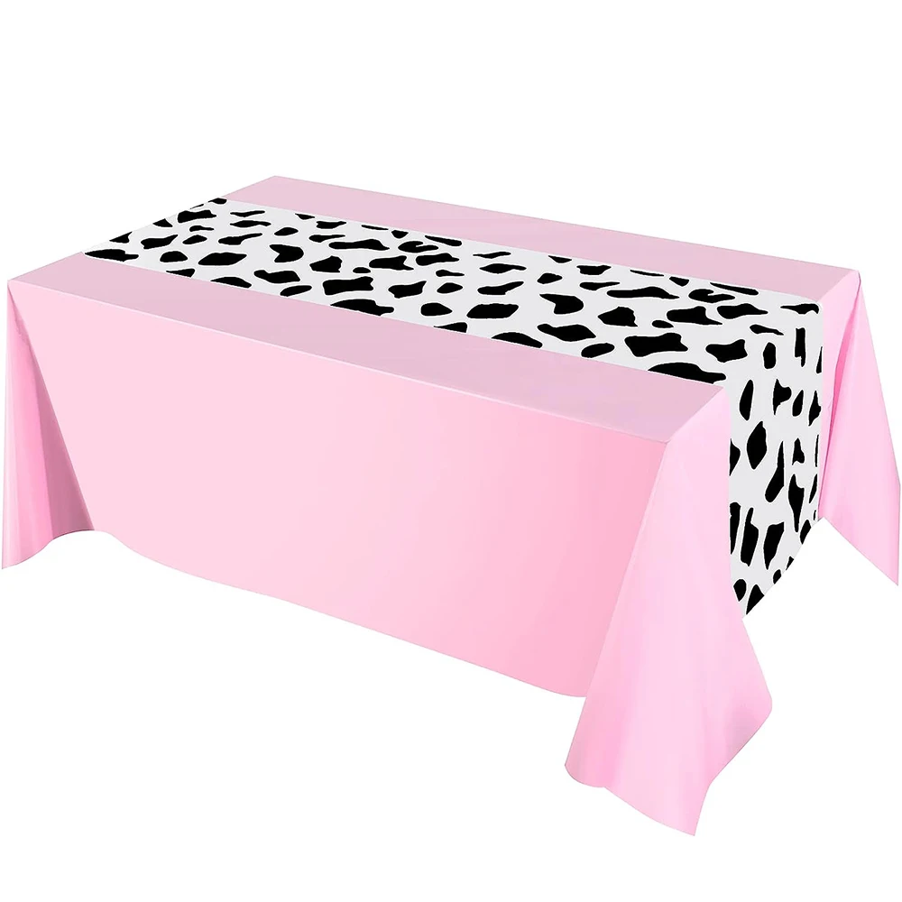 Cow Party Tablecloth Cow Table Runner Table Cover Rectangular Table Cloth Cowboy Tablecloth Farm Animal Party Birthday Decors