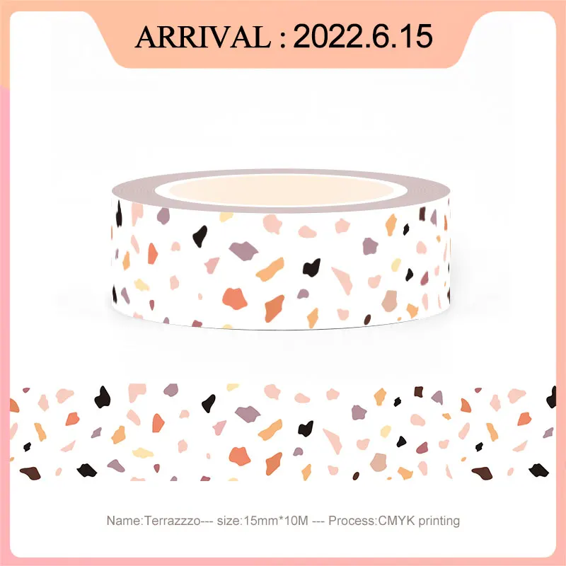 

NEW 10PCS./Lot Decorative INS Style Terrazzo Japanese Paper Washi Tapes Journaling Adhesive Masking Tape Cute Papeleria