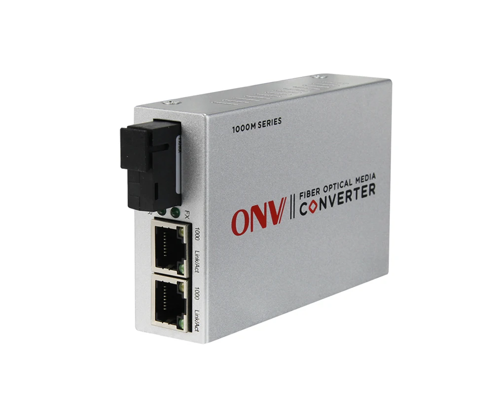 3-port Gigabit Single-mode Dual 20km Media Certer Fiber Optica Transceiver