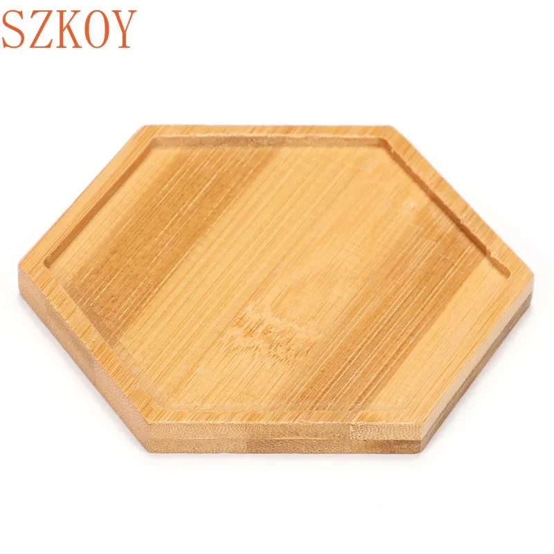 1PC 8 Design Flower Pot Holder Fleshy Bonsai Pad Bamboo Tray Wooden Flowerpot Tray Home Office Decor Sadzarka Doniczki Mata Stojak