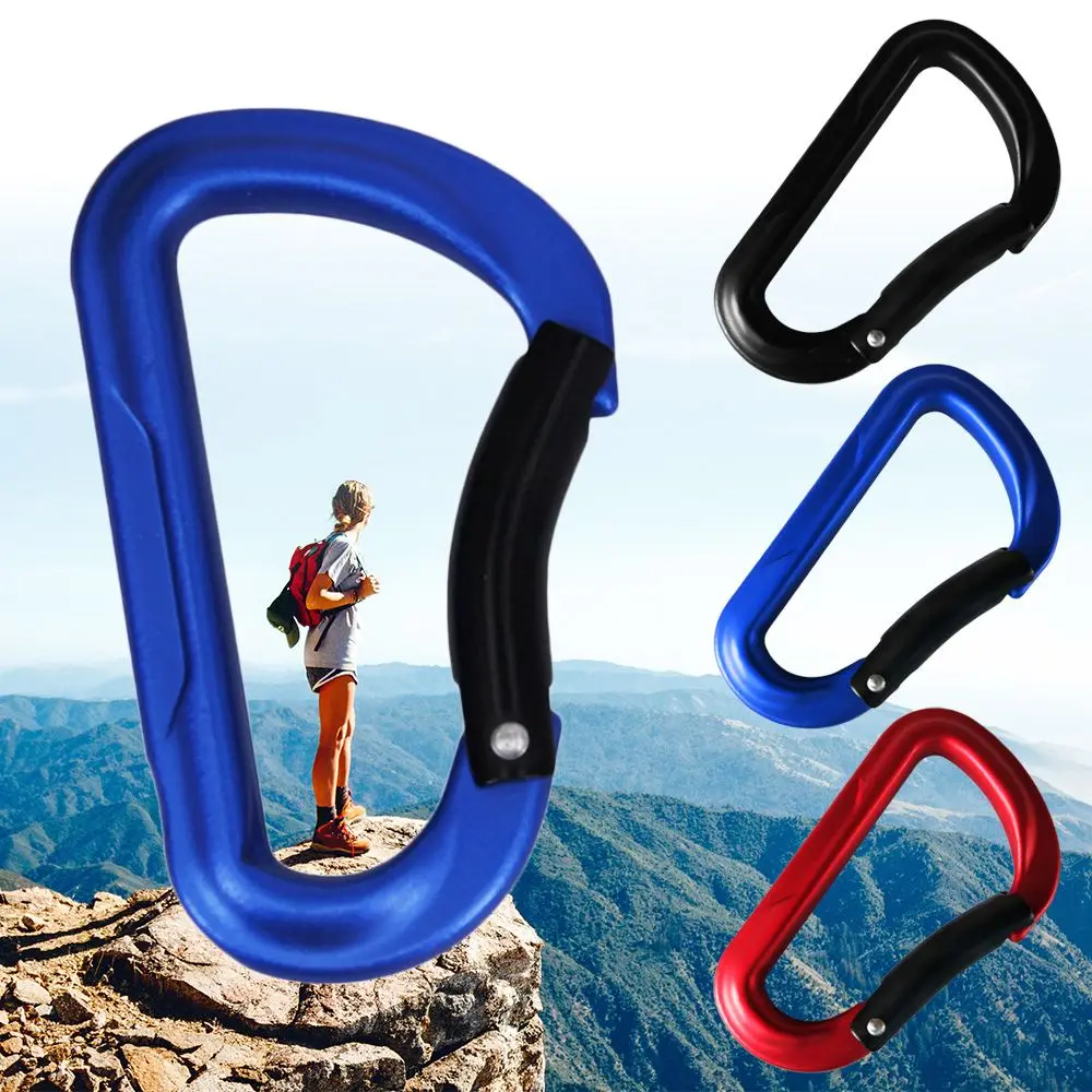 2Pcs New Multicolor Aluminium Equipment Buckle Keychain Alloy Carabiner Climbing Button Camping Hiking Hook