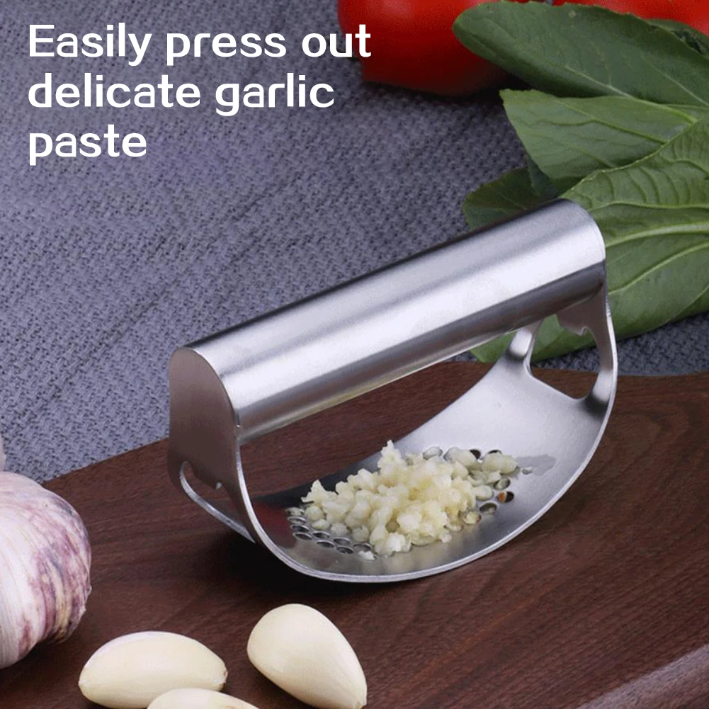 

Дробилка для имбиря и чеснока из нержавеющей стали, портативный ручной пресс для чеснока, рокер для домашней кухни, современная кухня, необходимый инструмент для приготовления пищи