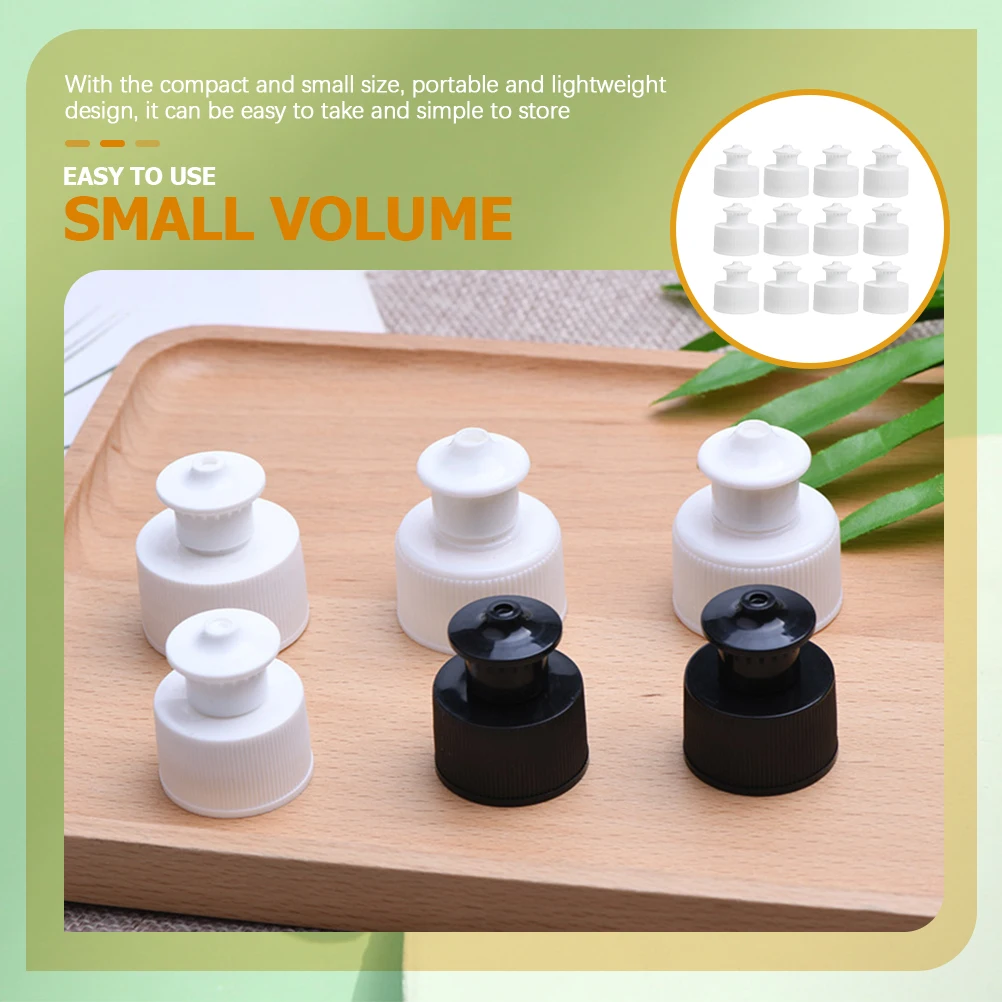 

30 Pcs White Sports Pull Cover Mineral Water Bottle Push Cap Replacement Lids for Reusable Bottles Sealing Effect Portable