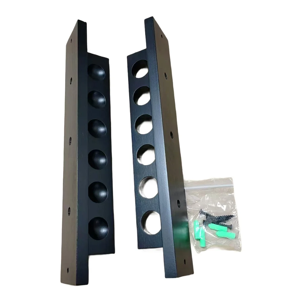 

Настенная деревянная подставка для кия с шестью отверстиями для безопасного и организованного хранения киев для снукера в домашних и коммерческих игровых комнатах