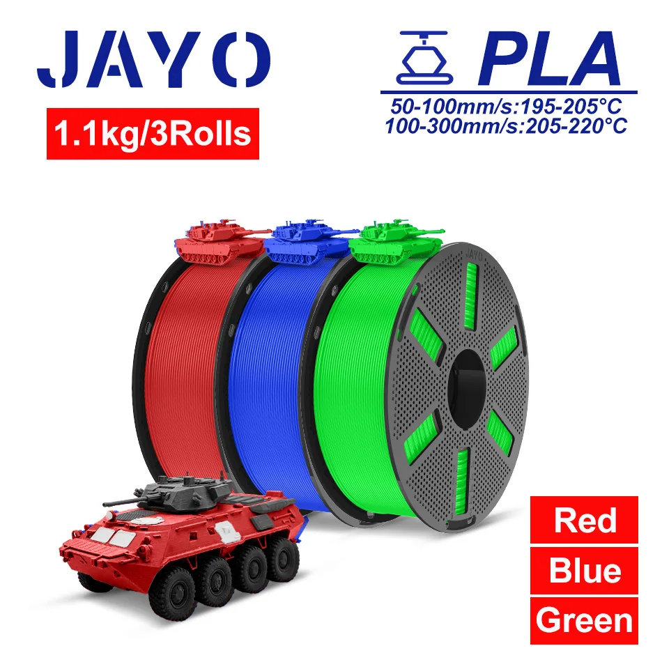 JAYO PLA + / TPU / SILK / PLA Filament 5 Rollen/Set 3D-Drucker-Filament Robustes 3D-Druckmaterial für FDM Ohne Verheddern