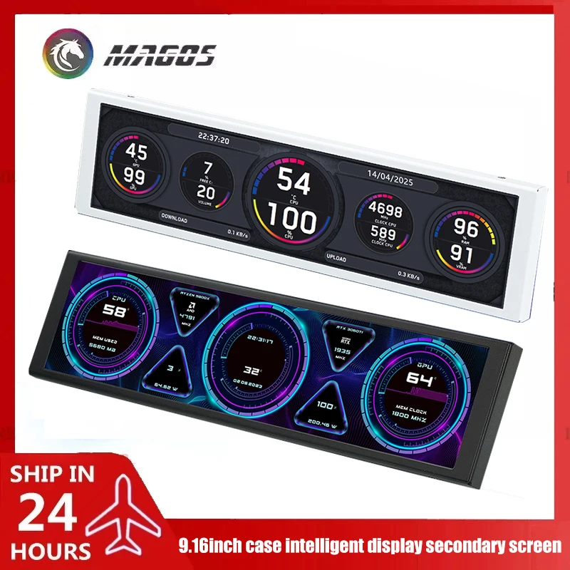 

9,16-дюймовый монитор с малым экраном, IPS LCD для мониторинга работы настольного компьютера, специально для корпусов с окном