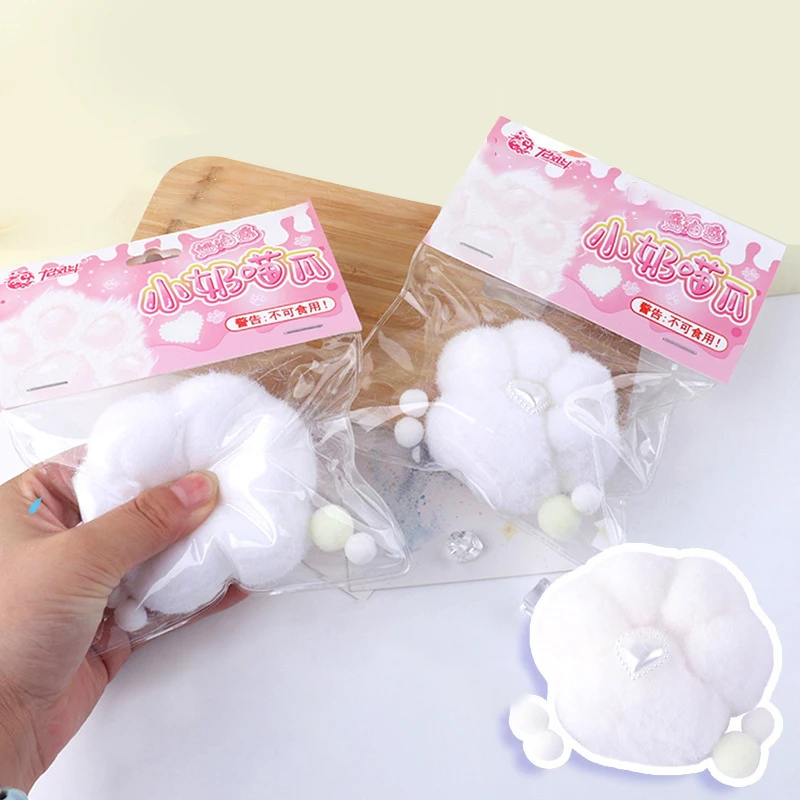 Lovely Sweet Plush Cat Claw Squeeze Toy Cute Pink Cat Foot Slow Rebound Vent Toys Kawaii Soft Mochi Decompression Toys