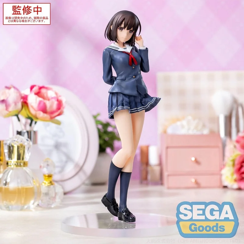 

Подлинная аниме-игрушка Sega Saekano: How Raise A Born Girlfriend Megumi Kato Jk, униформа для девочек, фигурка, модель, настольное украшение, игрушка