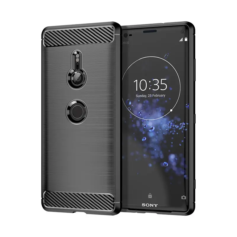 Case For Sony Xperia XZ3 H9436 H8416 Carbon Fiber Skin Soft Silicone TPU Back Cover Case For Sony XZ3 H9493 Soft Cover Protector