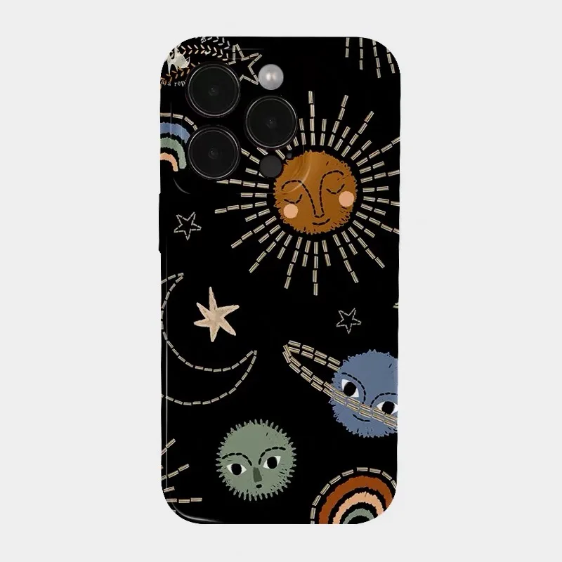 

Black Universe Badge Phone Case for IPHONE 17 Air 16E 15 PROMAX 14 Plus 13 12 MINI 11 PRO 16Plus XR XS MAX Acrylic Phone Cover