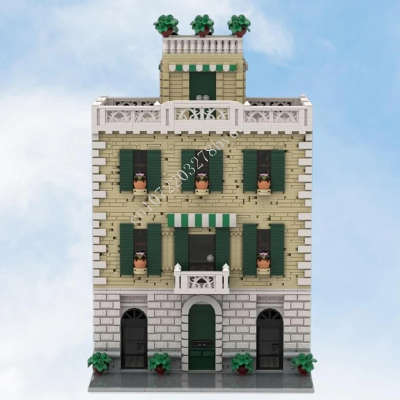 

2296 шт., итальянские: апартаменты и Ristorante MOC, наборы пазлов Streetview, архитектурная сборка, подарки на Рождество и день рождения для детей в возрасте