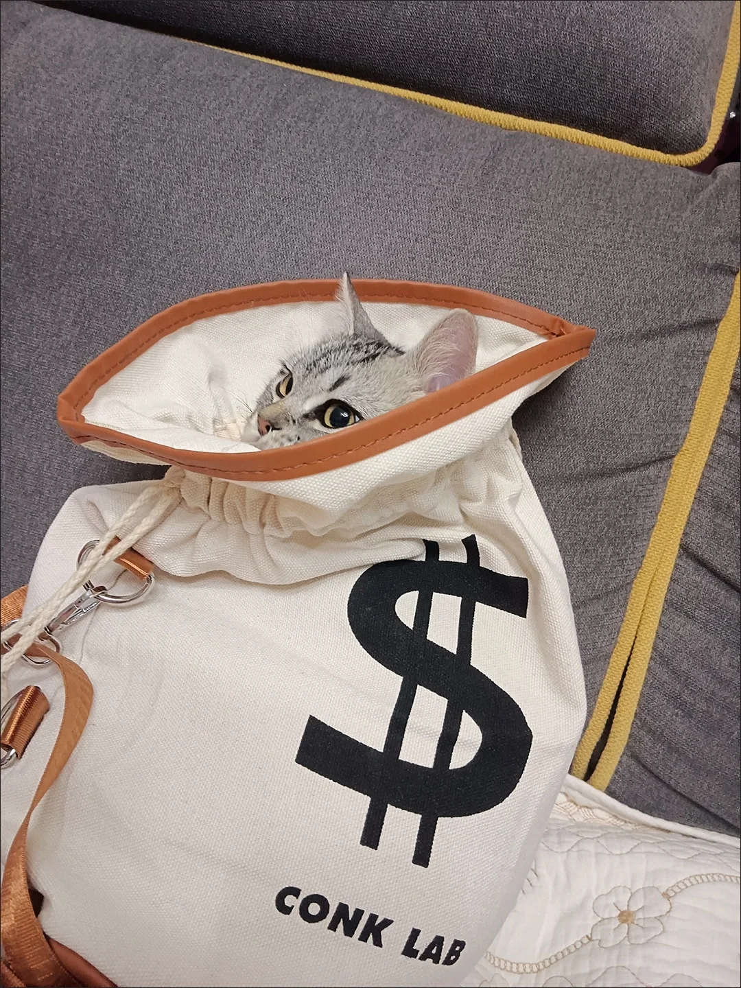 Unisex Canvas tote bag Causual Crossbody Money Symbol Concise High-capacity Whte Bucket Bags For Traveling Gym Daily Commute