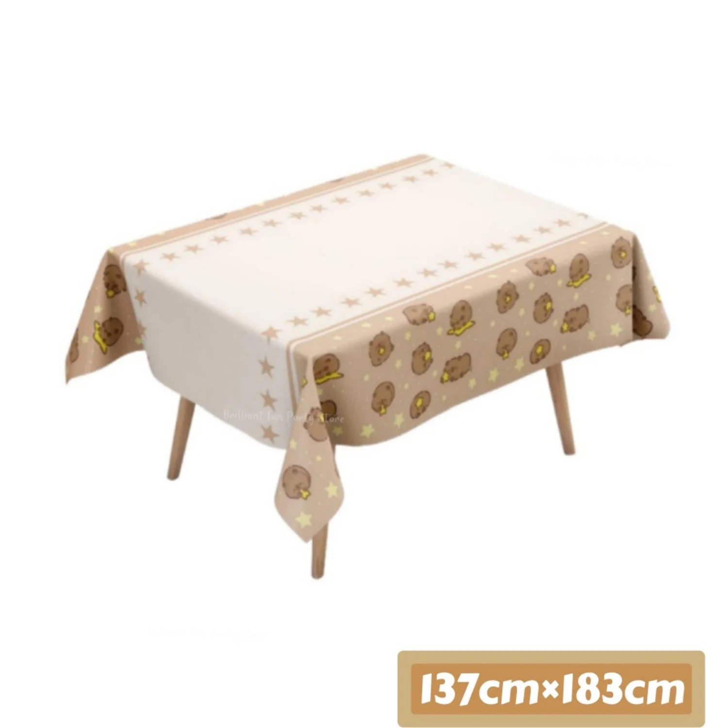 Cute Capybara Tablecloth for Kids Birthday Animal Theme Disposable Plastic Table Cover 1/2/3Pcs Set Party Decorations Supplies view 5