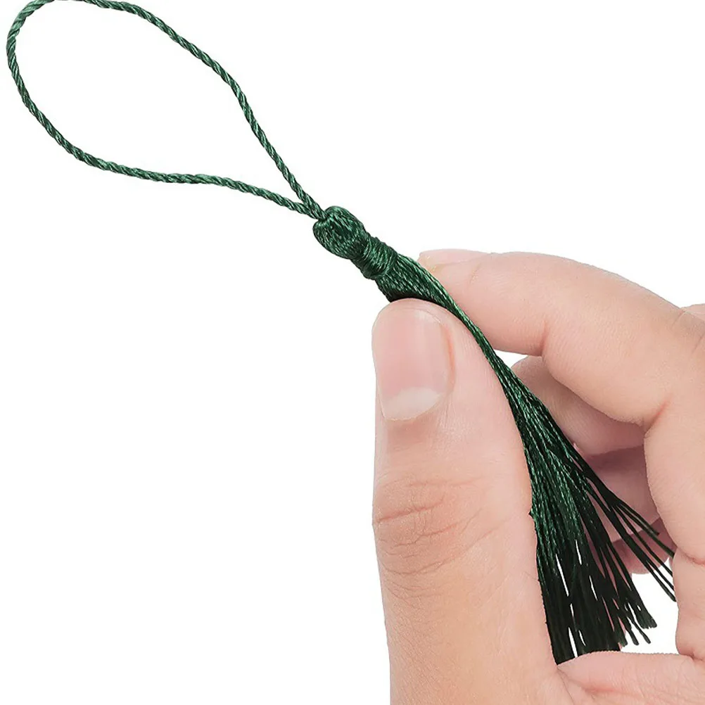 

300pcs Polyester Tassels Key Ring Hanging Necklace Dress Accessories DIY Craft Decor Fan Curtains Elastic