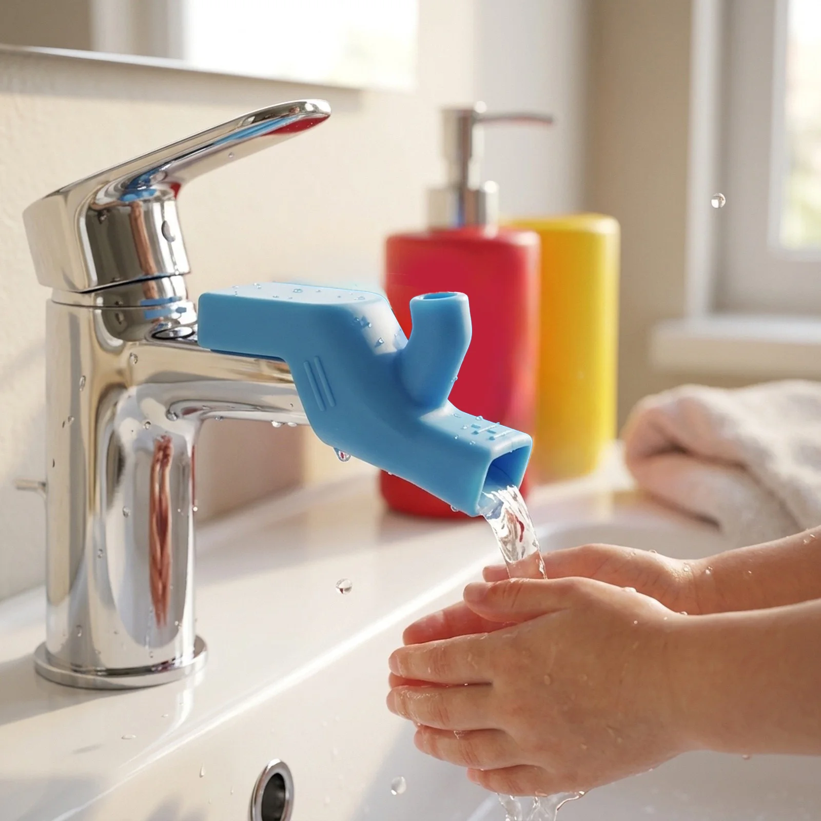 Silicone Tap Extender Set 2pcs for Kitchen Sink Faucet with Water-Saving Dual Flow Nozzle for and Rinsing Tasks