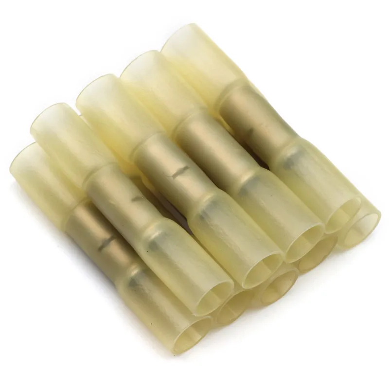 Dropshipping 10/20/25/50/100pcs Heat Shrink Connectors Insulated Waterproof Crimp Terminals Seal Butt Electrical Wire 22-18 AWG