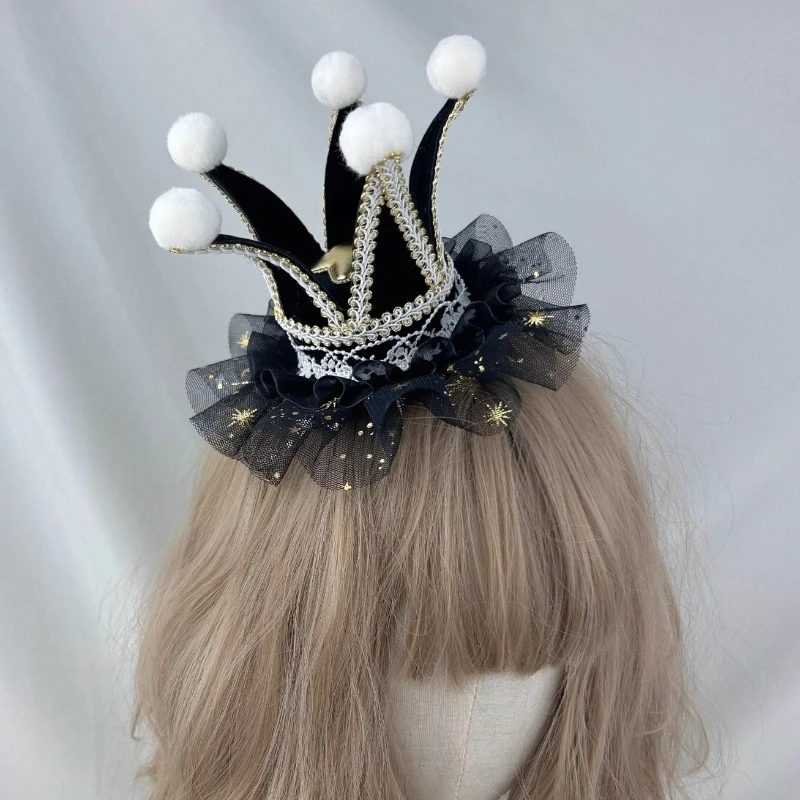 Sombrero de copa con corona estilo cuento de hadas de Lolita, horquilla, accesorios para el cabello, sombrero Fedora, lindos sombreros de circo de Lolita